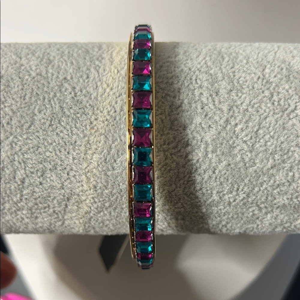 Savvy Swarovski Full Lead Crystal Gold‎ Bracelet with Pink and Green Accents